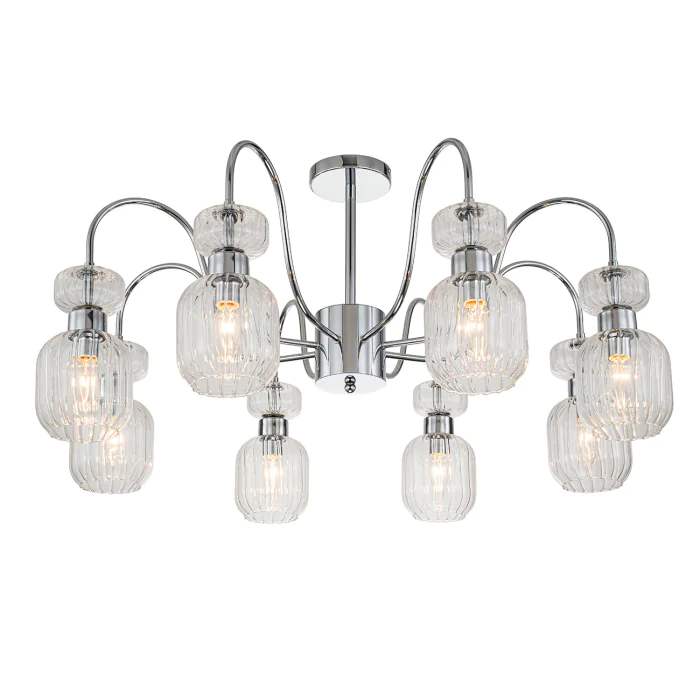 Потолочная люстра на штанге GLOSS ESCADA 1141/8PL Chrome/Clear