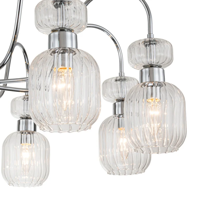 Потолочная люстра на штанге GLOSS ESCADA 1141/8PL Chrome/Clear