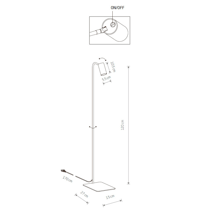 Торшер Nowodvorski Mono White 7704