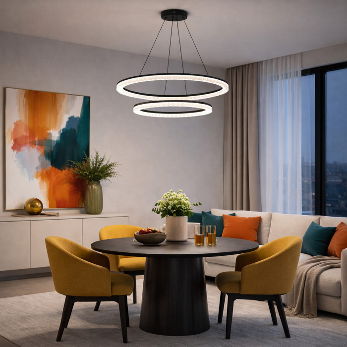 Светильник подвесной ST-Luce черный/прозрачный LED 1*96W 4000K SL1018.403.02