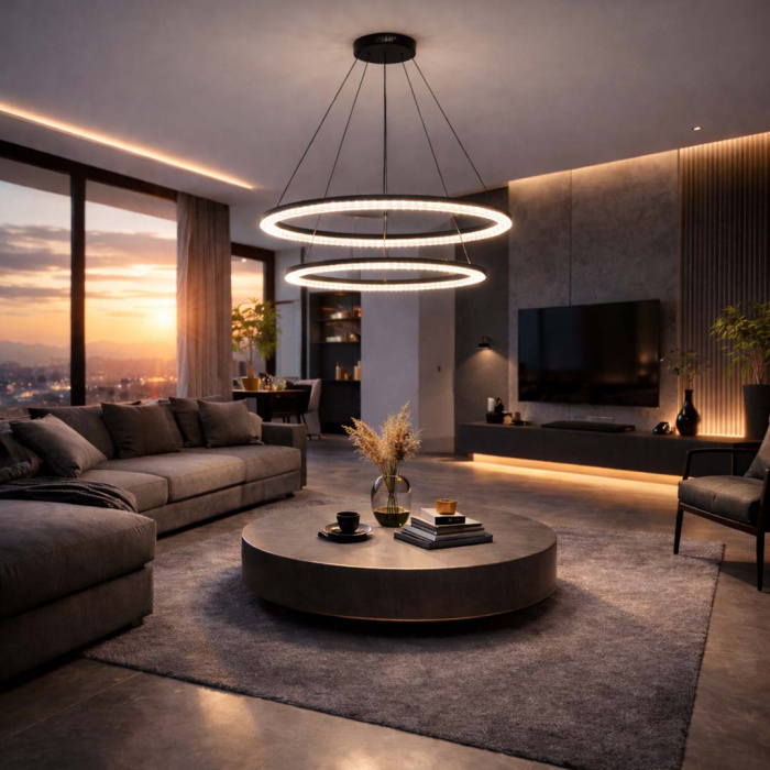 Светильник подвесной ST-Luce черный/прозрачный LED 1*96W 4000K SL1018.403.02