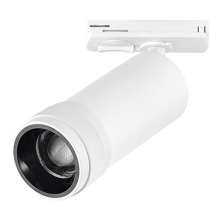 Светильник трековый Zoom Белый LED 1*20W 3000K 1 800Lm Ra 10-55° IP20 D65xH145 220V ST385.536.20