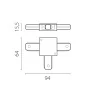 Соединитель T-образный однофазный к 50202X-P, 50203X-P Barra Lightstar 502137-P