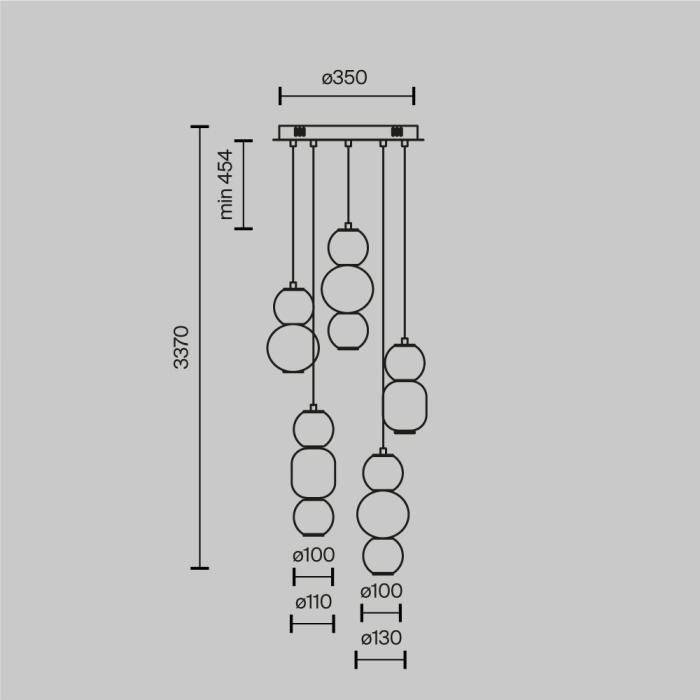 Подвесная люстра Maytoni Drop MOD273PL-L80G3K