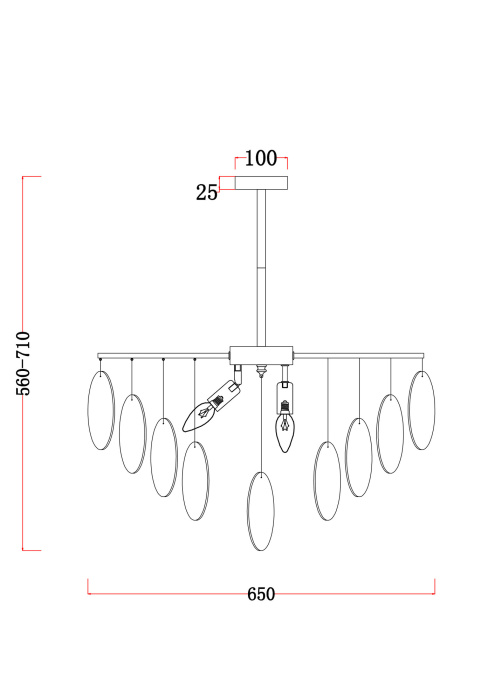 Люстра на штанге Freya Porto FR5104PL-06N