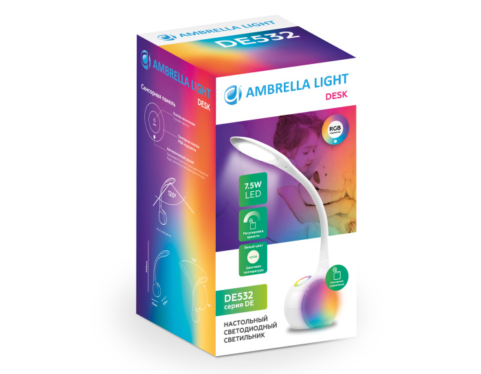 Светодиодная настольная лампа с RGB подсветкой Ambrella light DE532