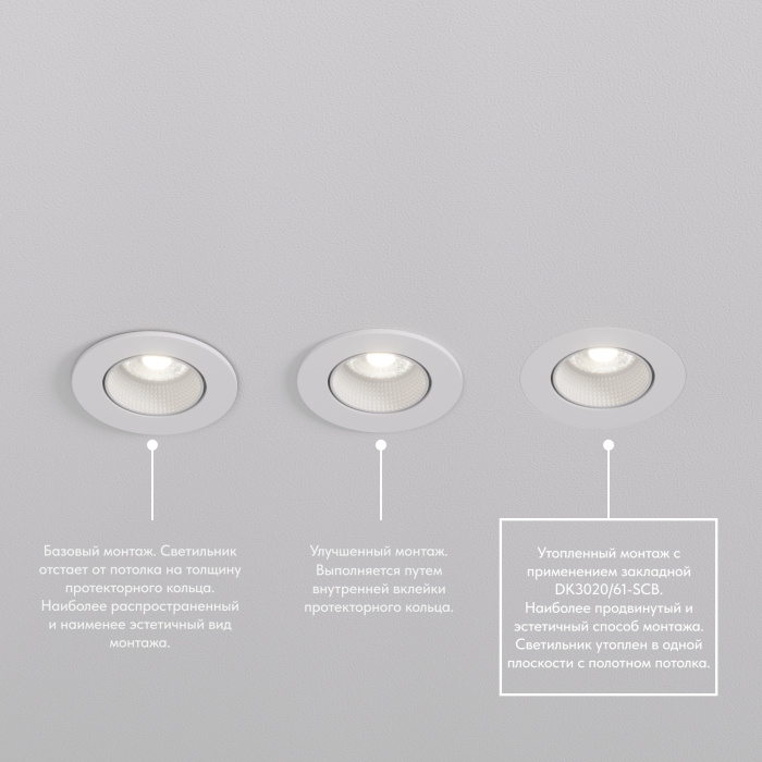 Встраиваемый светильник Denkirs Rodvig DK3061-WH+BK