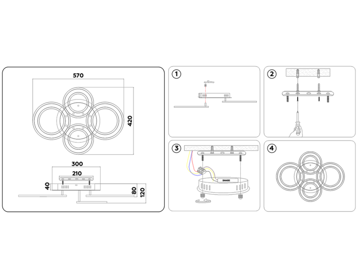 Потолочный светодиодный светильник с пультом Ambrella light FA8801