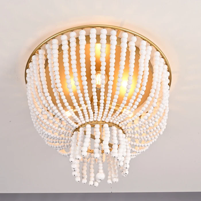 Люстра JACQUELINE CLEAR FLUSH-MOUNT brass ImperiumLoft