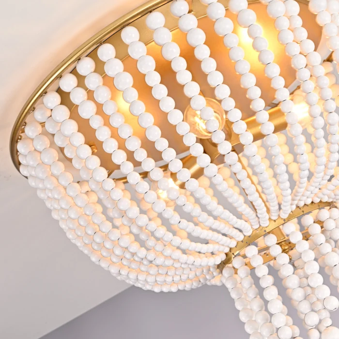 Люстра JACQUELINE CLEAR FLUSH-MOUNT brass ImperiumLoft