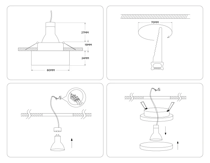 Встраиваемый точечный светильник MR16 в стиле техно Ambrella light TN330