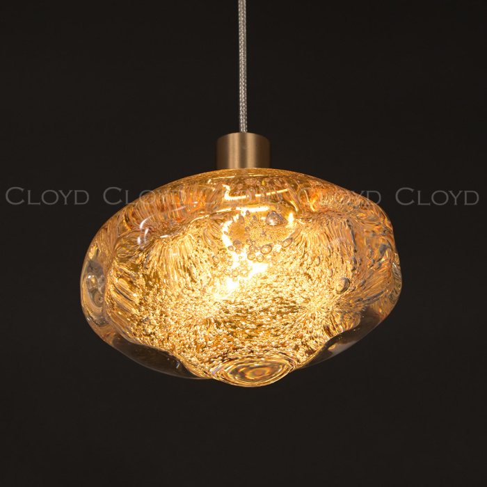 Подвесной светильник Cloyd VOCAL P1 / латунь - янтарн. стекло (арт.11343)