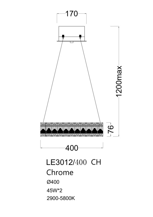 Подвесной светильник Leon Delaina LE3012/400 CH
