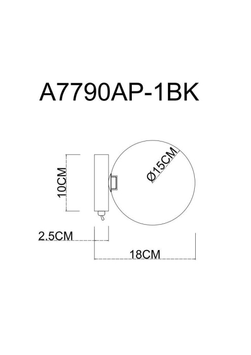 Бра Arte Lamp Vincent A7790AP-1BK