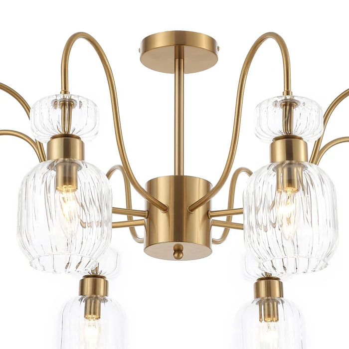 Потолочная люстра на штанге GLOSS ESCADA 1141/8PL Clear