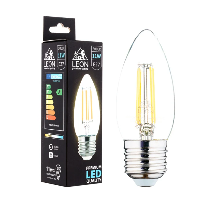 Светодиодная лампа Leon LE-C35-11W-3000K-E27/CL