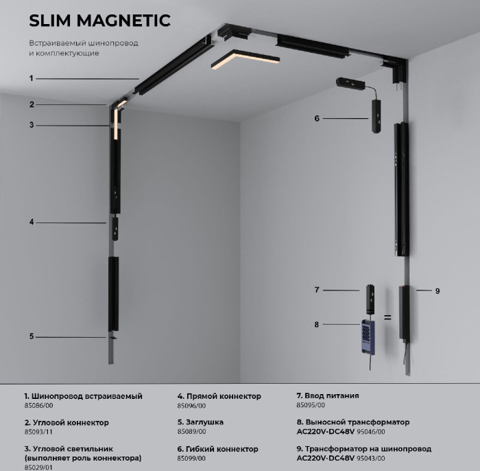 Трековый магнитный светильник Elektrostandard Slim magnetic 4690389206504