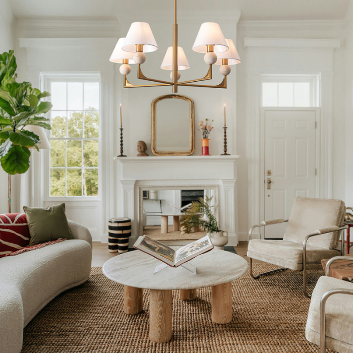 Люстра на штанге Freya Riley FR2043CL-05BS1