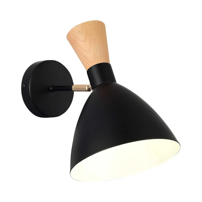 Светильник настенный Черный/Черный, Светлое дерево, Золотистый E14 1*40W SLE1256-401-01