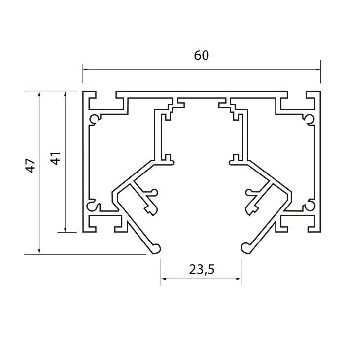 Профиль для монтажа SKYLINE 48 под натяжной потолок ST-Luce Белый Длина 2 000мм ST047.529.02