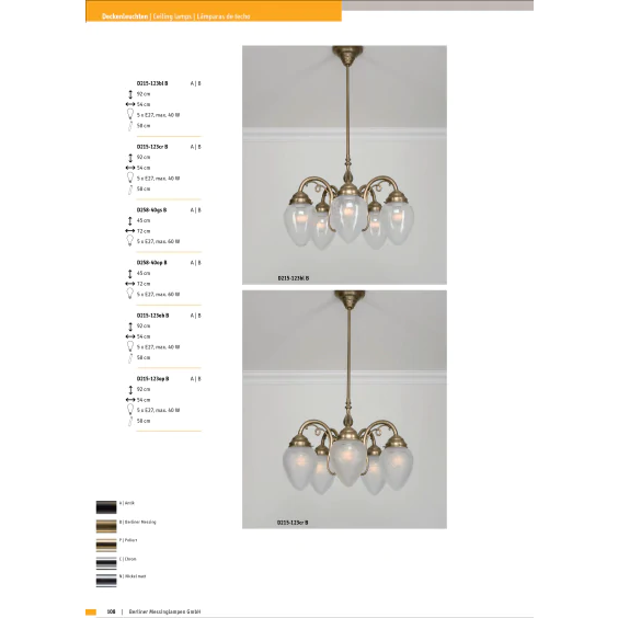 Люстра на штанге Berliner Messinglampen D215-123opB