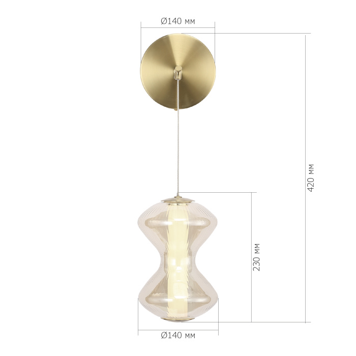 Светильник настенный ST-Luce золото/коньячный LED 1*6W 3000K SL6136.201.01