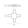 Соединитель X-образный однофазный к 50202X-P, 50203X-P 502126 Barra Lightstar 502146-P