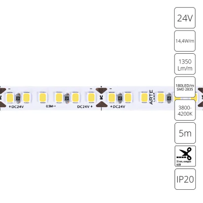 Светодиодная лента 24В Arte Lamp TAPE A2418008-02-4K