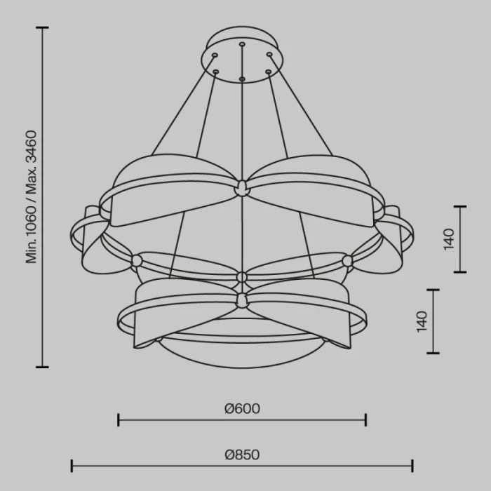 Каскадная люстра Maytoni MOD281PL-L80BS3K
