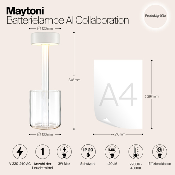Настольная лампа Maytoni Ai collaboration MOD229TL-L3W3K1