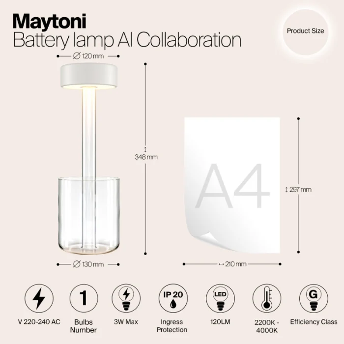 Настольная лампа Maytoni Ai collaboration MOD229TL-L3W3K1