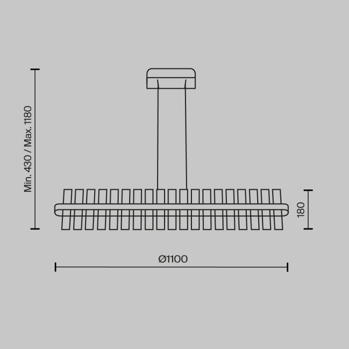 Подвесной светодиодный светильник Maytoni Mirage MOD173PL-L48BS3K