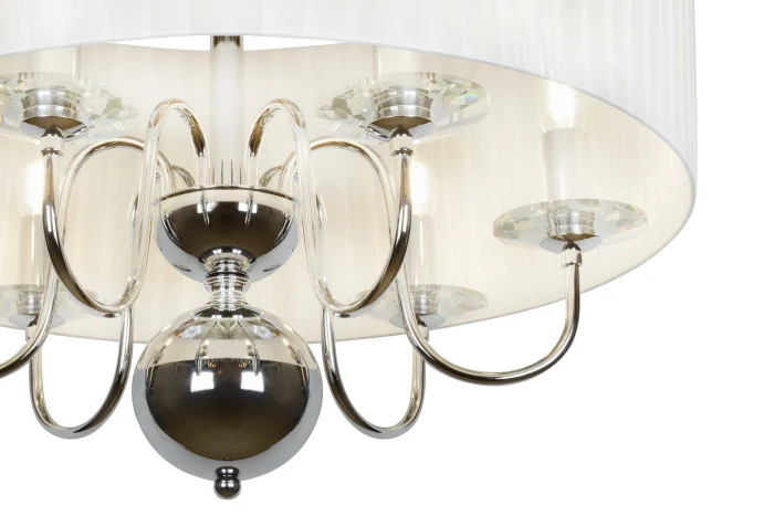 Подвесная люстра iLamp Lucia P5784-6 Хром+белый