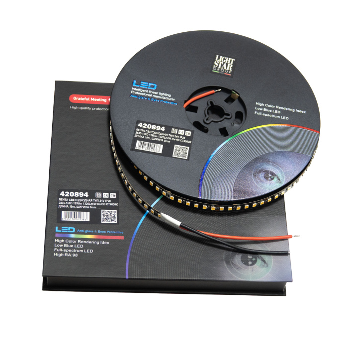Лента светодиодная 8mm 24V 12W/m 168leds/M 1320LM/m Lightstar 420894