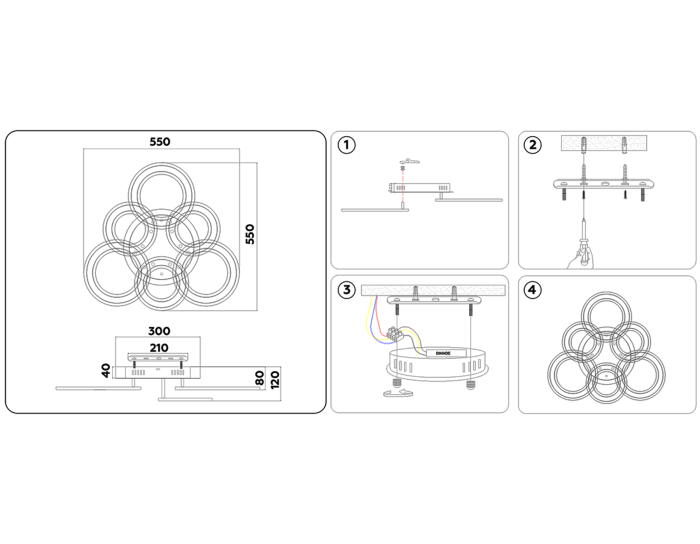 Потолочный светодиодный светильник с пультом Ambrella light FA8805