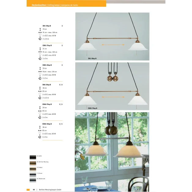 Подвесной светильник Berliner Messinglampen ED81-38opB