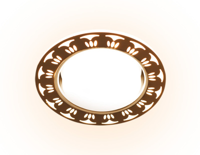 Встраиваемый точечный светильник GX53 с LED подсветкой Ambrella light G433 WH/WW