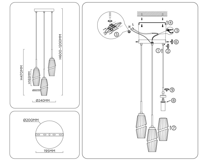 Подвесной светильник HIGH LIGHT AMBRELLA LIGHT LH55210