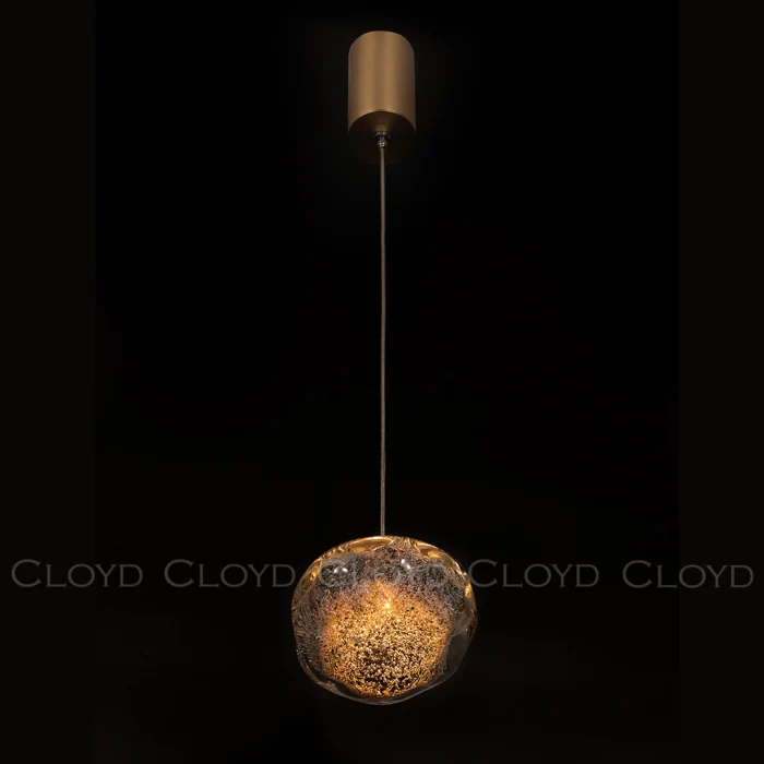 Подвесной светильник Cloyd VOCAL P1 / латунь - коричнев. стекло (арт.11344)