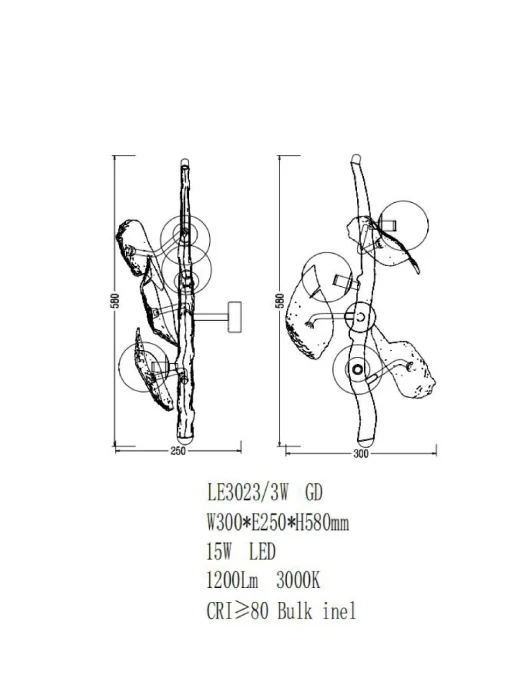 Бра Leon Emilie LE3023/3W GD