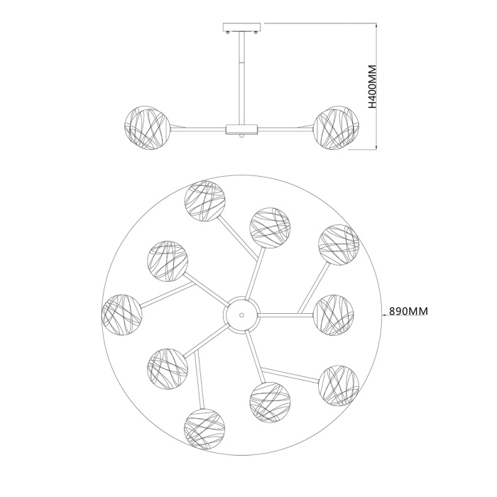 Потолочная люстра на штанге MIRACLE ESCADA 1146/10P
