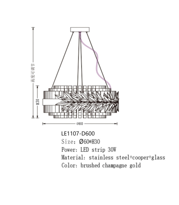 Подвесная люстра Leon Cesar LE1107-D600