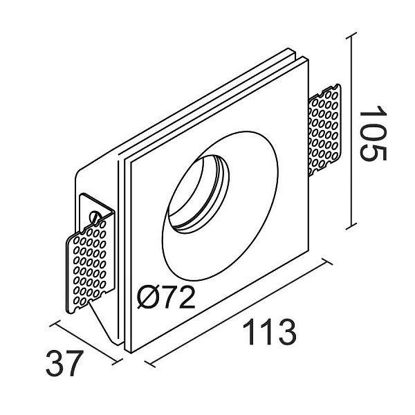 Встраиваемый светильник Ledron LUMI SQ1 105x113 D72