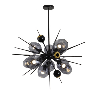 Подвесная люстра Delight Collection Burst 9720P-10S black/smoky