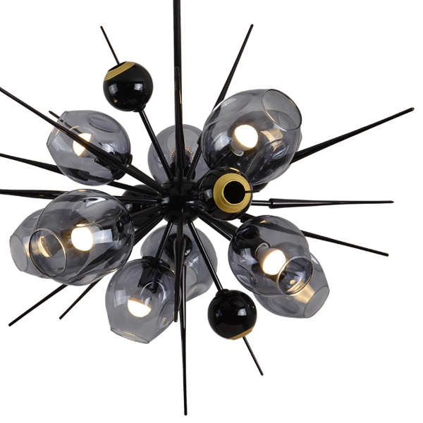 Подвесная люстра Delight Collection Burst 9720P-10S black/smoky