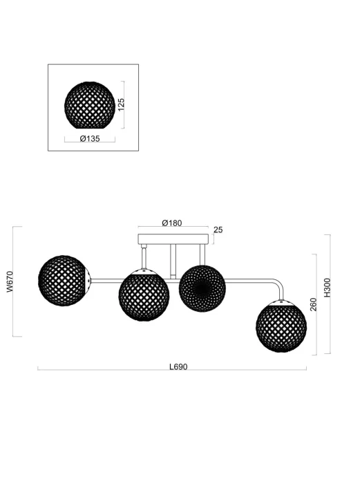 Потолочная люстра Freya Navel FR8016PL-06BBS