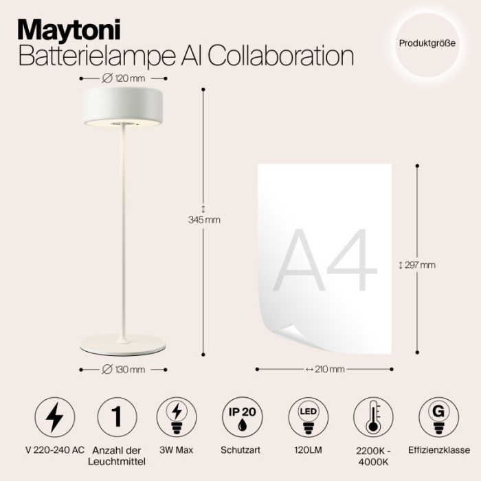 Настольная лампа Maytoni Ai collaboration MOD229TL-L3W3K2