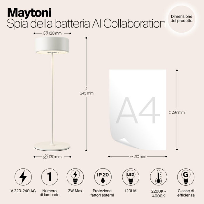 Настольная лампа Maytoni Ai collaboration MOD229TL-L3W3K2