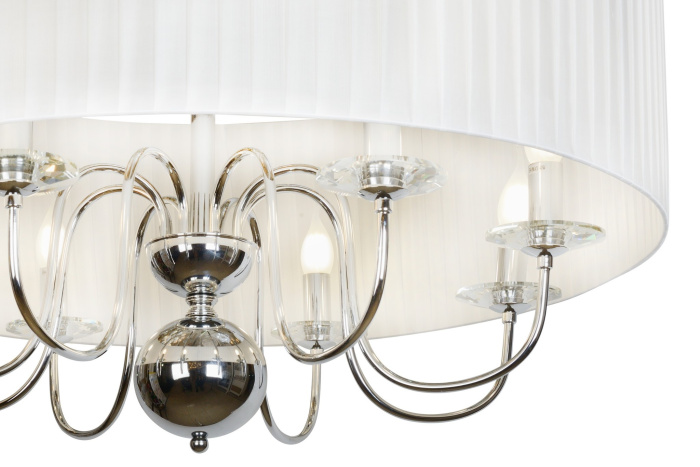 Подвесная люстра iLamp Lucia P5784-8 Хром+белый