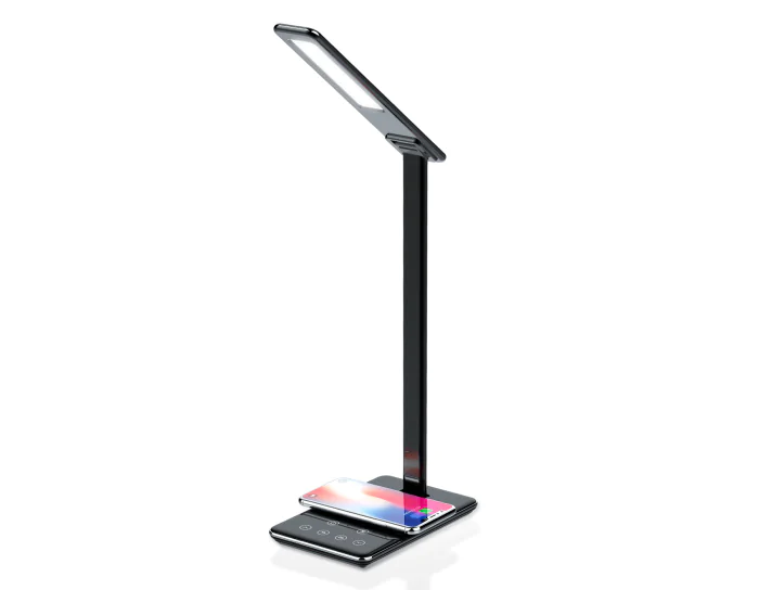 Светодиодная настольная лампа с беспроводной зарядкой и USB портом Ambrella light DE582